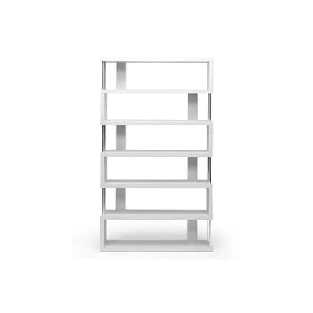 Baxton Studio Barnes White Six-Shelf Modern Bookcase 97-4834